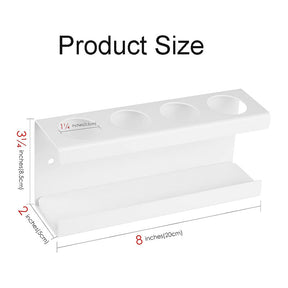Wall Mounted Electric Toothbrush Holder 4 Slots with Diatomite Dish-White