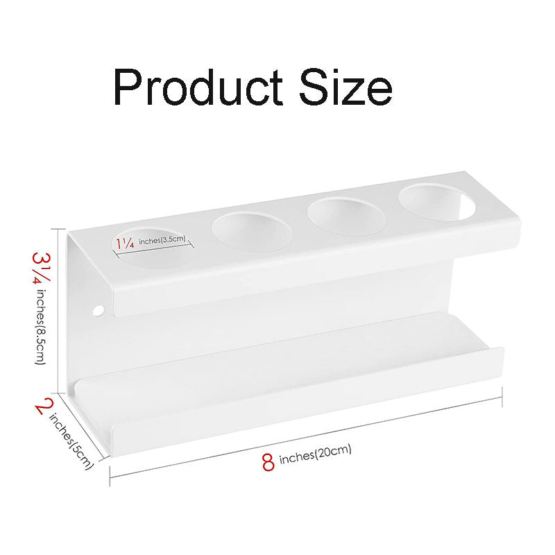 Wall Mounted Electric Toothbrush Holder 4 Slots with Diatomite Dish-White