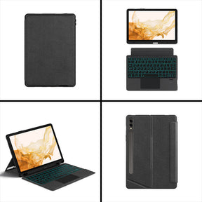 Tablet Keyboard Case Magnetic Backlight for Samsung Galaxy Tab S8+ 12.4"