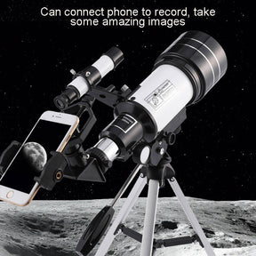 Telescope 70mm Aperture Refractor (15X-150X) with Remote for Adults & Kids-White