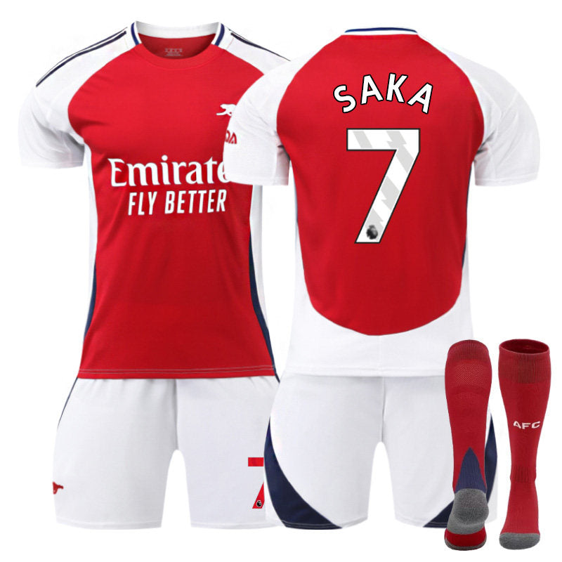 SAKA #7 Arsenal Club Home Jersey Soccer Jersey Kit Football T-shirt Set for Adult Kids