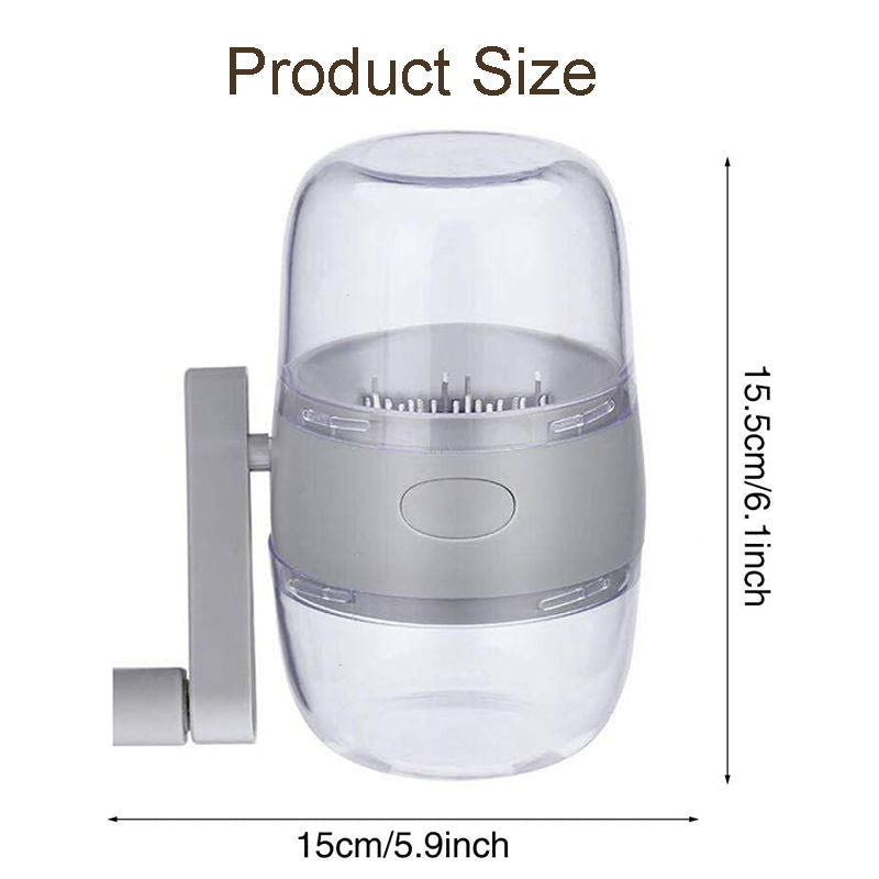 Portable Nut Grinder Hand Crank Food Shredder for All Nuts Kitchen Tool-Grey