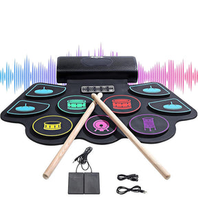 Electronic Drum Set for Kids & Adults 2 Built-in Speaker Roll up Drum