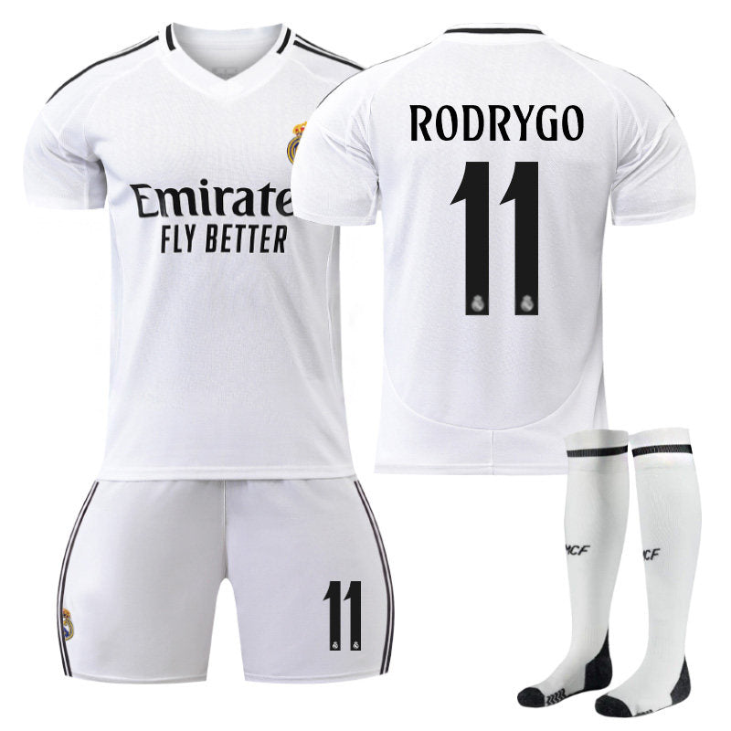 RODRYGO #11 Real Madrid Club Home Jersey Soccer Jersey Kit Football T-shirt Set for Adult Kids