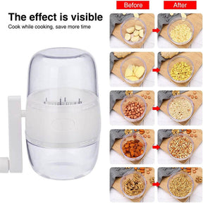Portable Nut Grinder Hand Crank Food Shredder for All Nuts Kitchen Tool-White