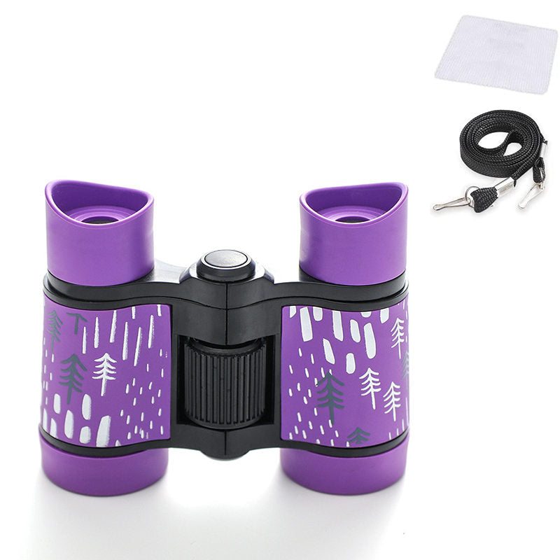 Binoculars Toy for Kids 4x30 Shock Proof Children Gifts for Outdoor Play-Purple