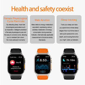 Bluetooth Smart Watch with Blood Pressure and Heart Rate Monitoring-Black