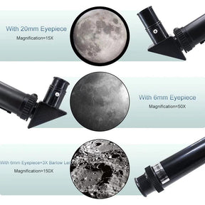 Telescope 70mm Aperture Refractor (15X-150X) with Remote for Adults & Kids-Blue