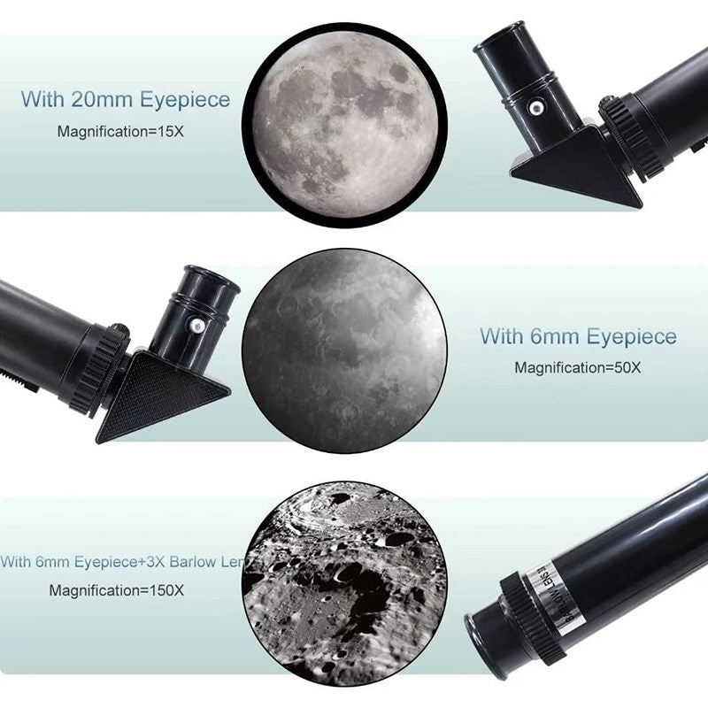 Telescope 70mm Aperture Refractor (15X-150X) with Remote for Adults & Kids-Blue