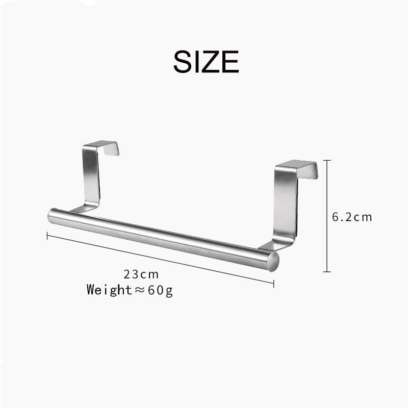 2 Pack Stainless Steel Over Door Towel Rack Bar Holders for Universal Fit on Cabinet Cupboard Doors -Black