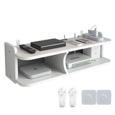 Wall Storage Shelf 2 Tiers for Set-Top Box WiFi Router Punching-Free-A