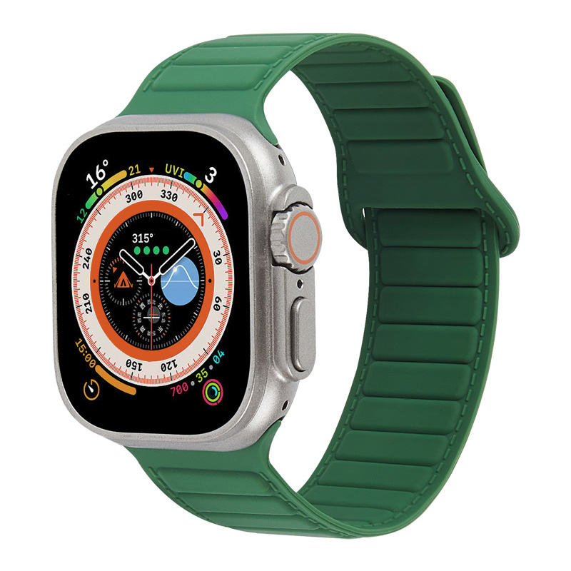 Silicone Magnetic Watch Bands Adjustable Loop Strap for Apple Watch-1