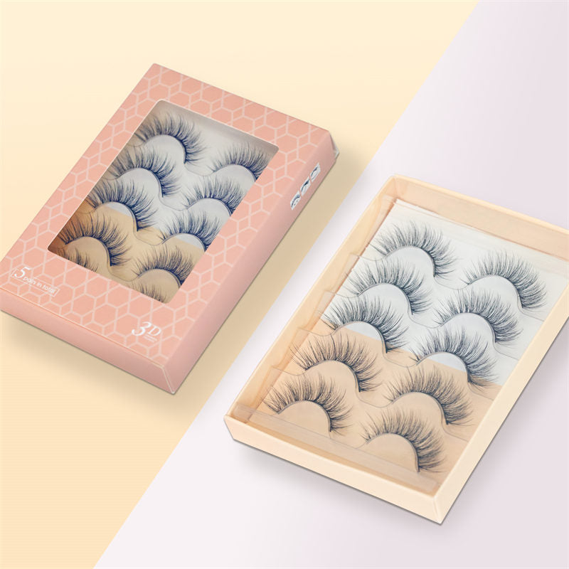 Natural False Eyelashes Wispy Fluffy Lashes Reusable Tapered End Technology Fake Lashes 5 Pairs (F02)