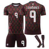 J.QUINONES #9 Mexico Home Jersey Soccer Jersey Kit Football T-shirt Set for Adult Kids