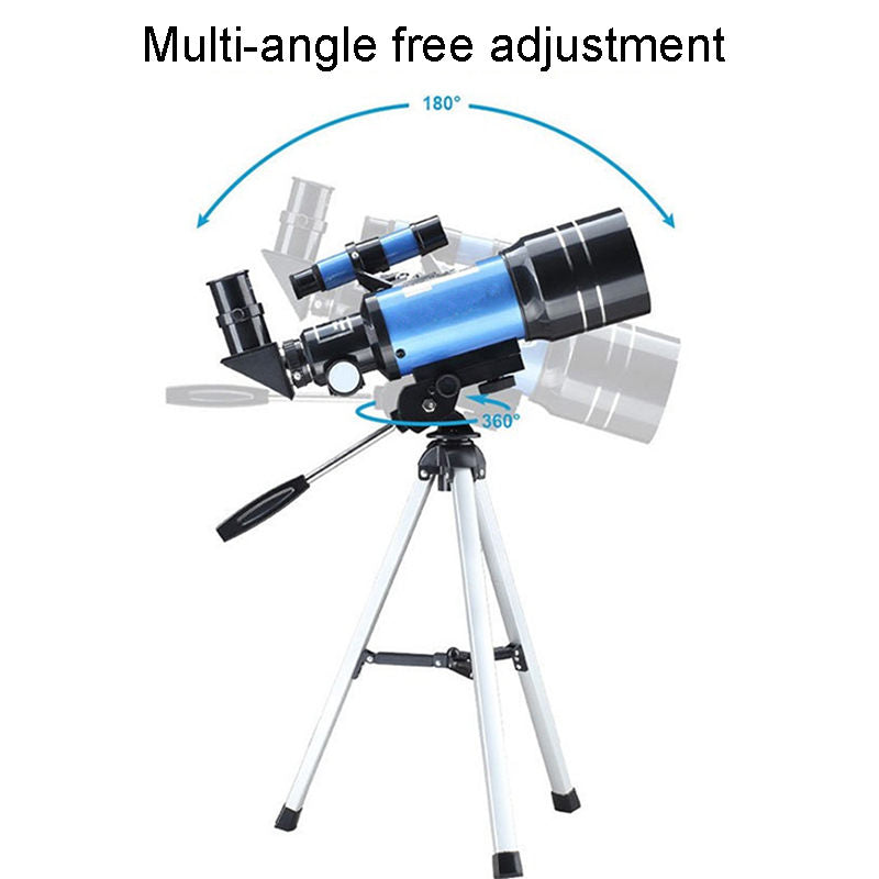 Telescope 70mm Aperture Refractor (15X-150X) with Remote for Adults & Kids-Blue