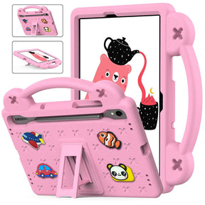 Portable Tablet Case with Handle Stand for Samsung Galaxy A9 Plus-Pink
