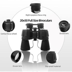 20x50 Binoculars with Low Light Night Vision for Bird Watching Concert-Green