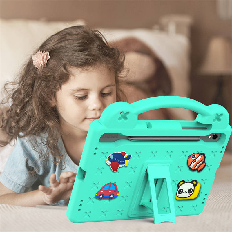 Portable Tablet Case with Handle Stand for Samsung Galaxy A9 Plus-MintGreen