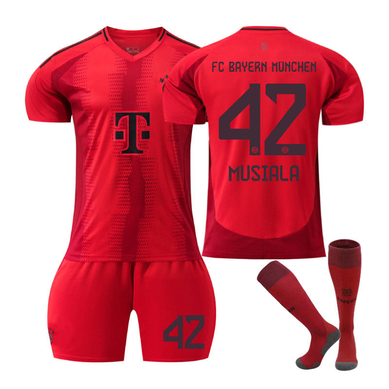 MUSIALA #42 Bayern Club Home Jersey Soccer Jersey Kit Football T-shirt Set for Adult Kids