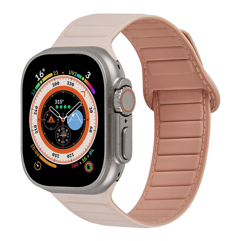 Silicone Magnetic Watch Bands Adjustable Loop Strap for Apple Watch-14