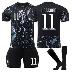 HEECHAN #11 Korea Away Jersey Soccer Jersey Kit Football T-shirt Set for Adult Kids