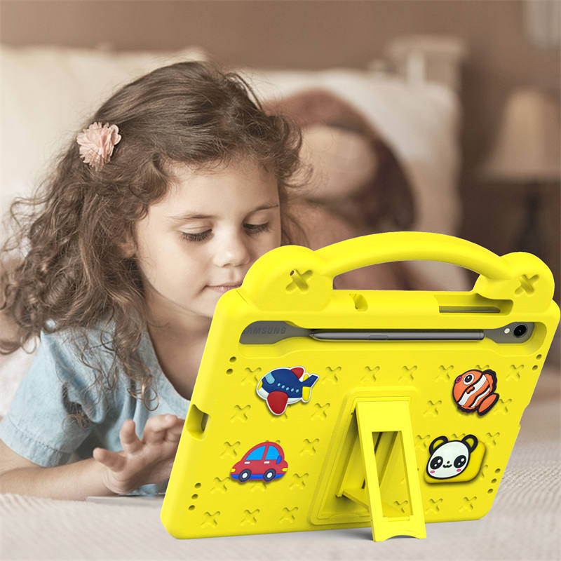 Portable Tablet Case with Handle Stand for Samsung Galaxy A9 Plus-Yellow