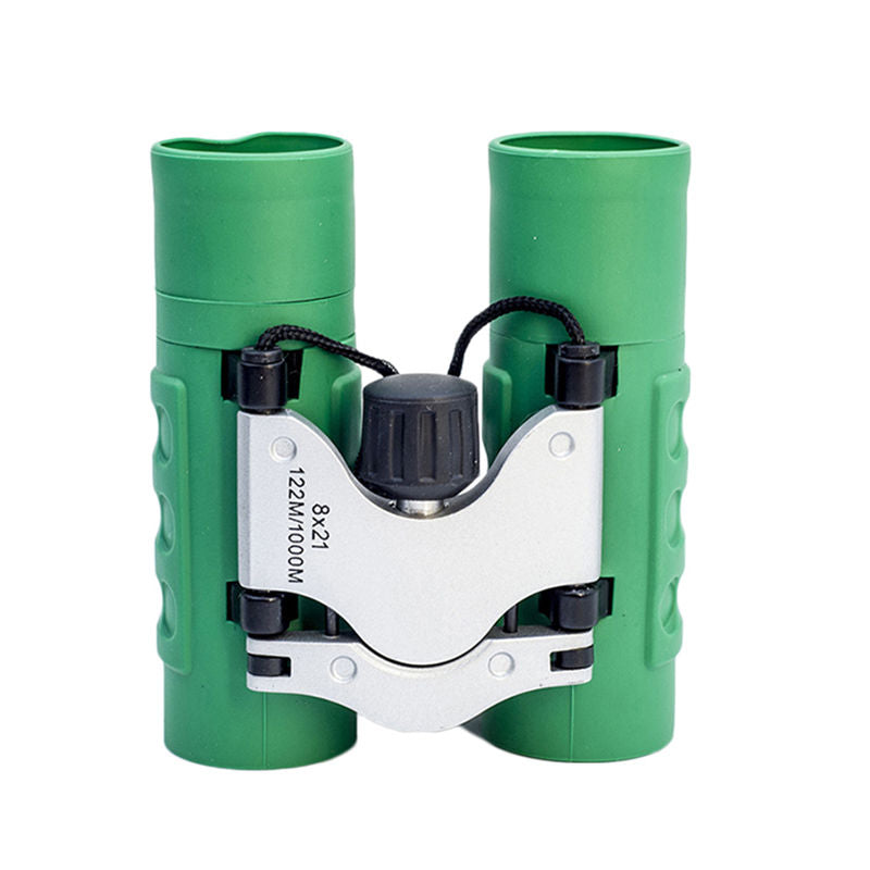 Binoculars 8x21 High Resolution Compact for 3-12 Years Kids Camping-Dark Green