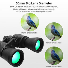 20x50 Binoculars with Low Light Night Vision for Bird Watching Concert-Green