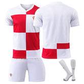 Croatia Home Jersey Soccer Jersey Kit Football T-shirt Set for Adult Kids