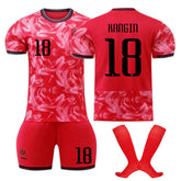 KANGIN #18 Korea Home Jersey Soccer Jersey Kit Football T-shirt Set for Adult Kids