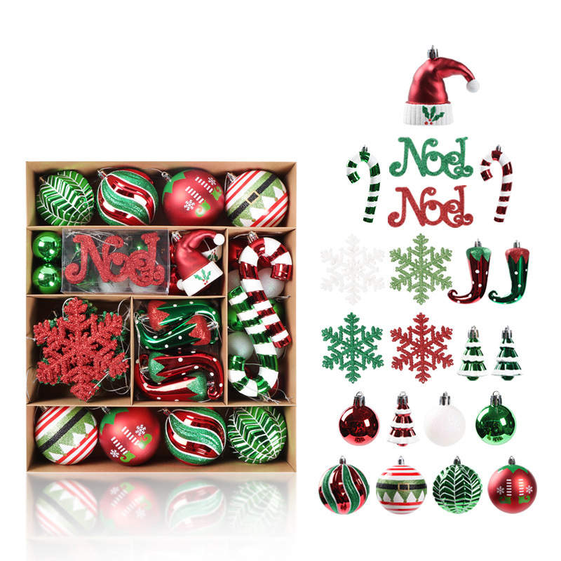 70 Pcs Xmas Tree Ornaments Assorted Shapes for Holiday Party Decor-Red Green White