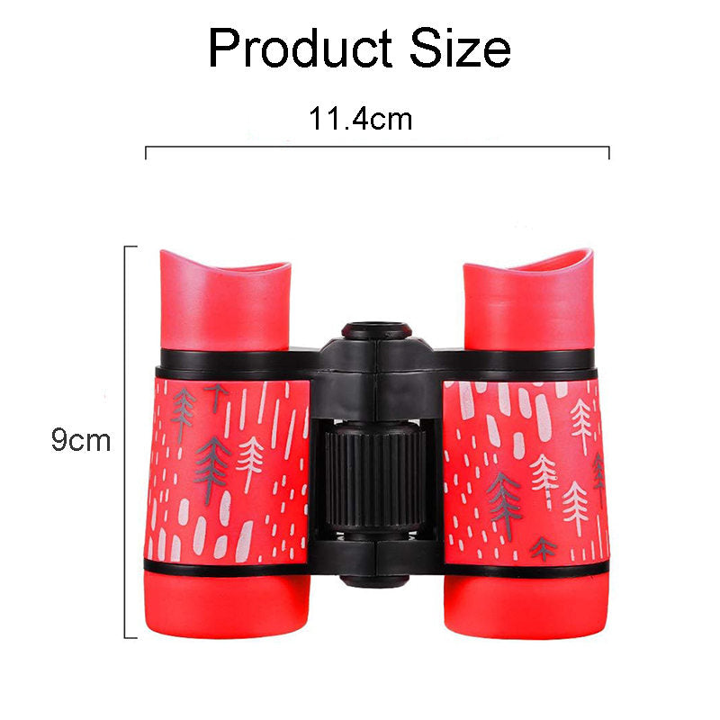 Binoculars Toy for Kids 4x30 Shock Proof Children Gifts for Outdoor Play-Red