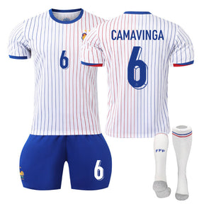 CAMAVINGA #6 French Away Jersey Soccer Jersey Kit Football T-shirt Set for Adult Kids