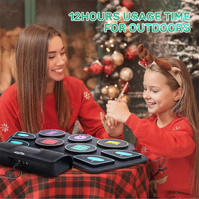 Electronic Drum Set for Kids & Adults 2 Built-in Speaker Roll up Drum