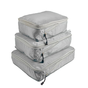 3 Set Compression Packing Cubes Travel Expandable Packing Organizers-Grey