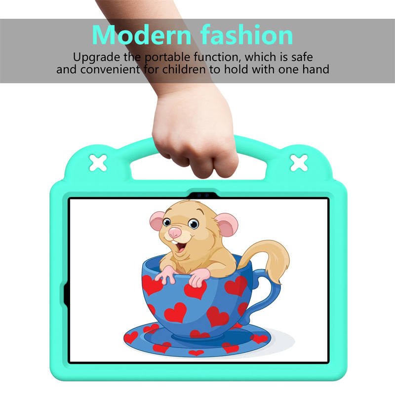 Portable Tablet Case with Handle Stand for Samsung Galaxy A9 Plus-MintGreen