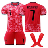 HEUNGMIN #7 Korea Home Jersey Soccer Jersey Kit Football T-shirt Set for Adult Kids