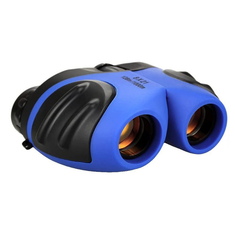 Kids Binoculars 8x21 Compact Waterproof for Age 3-12 Explore Nature-Blue