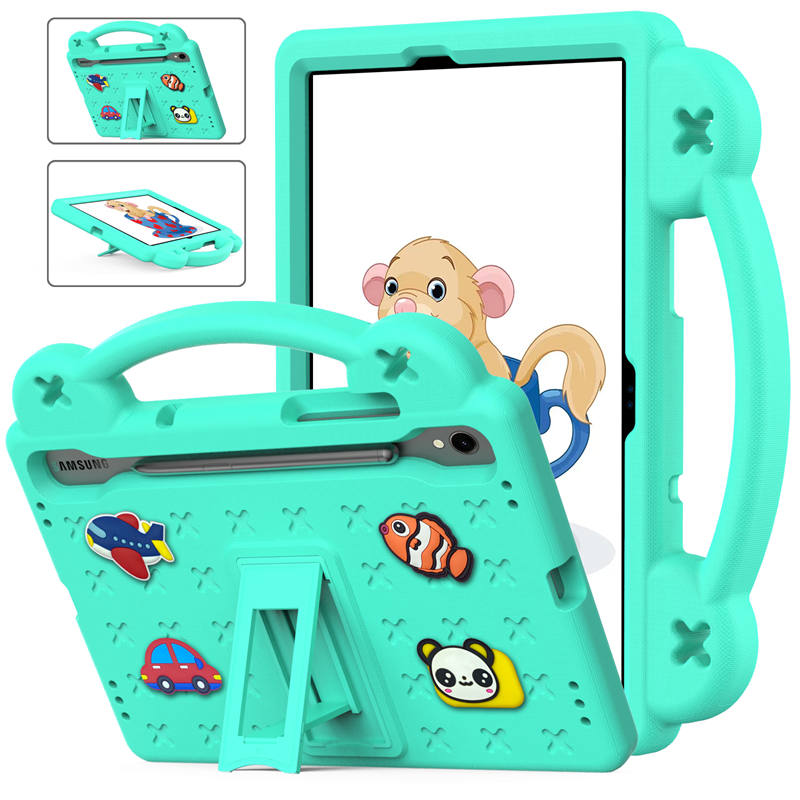 Portable Tablet Case with Handle Stand for Samsung Galaxy A9 Plus-MintGreen