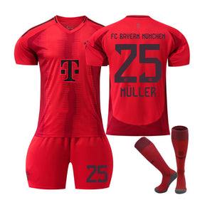 MULLER #25 Bayern Club Home Jersey Soccer Jersey Kit Football T-shirt Set for Adult Kids