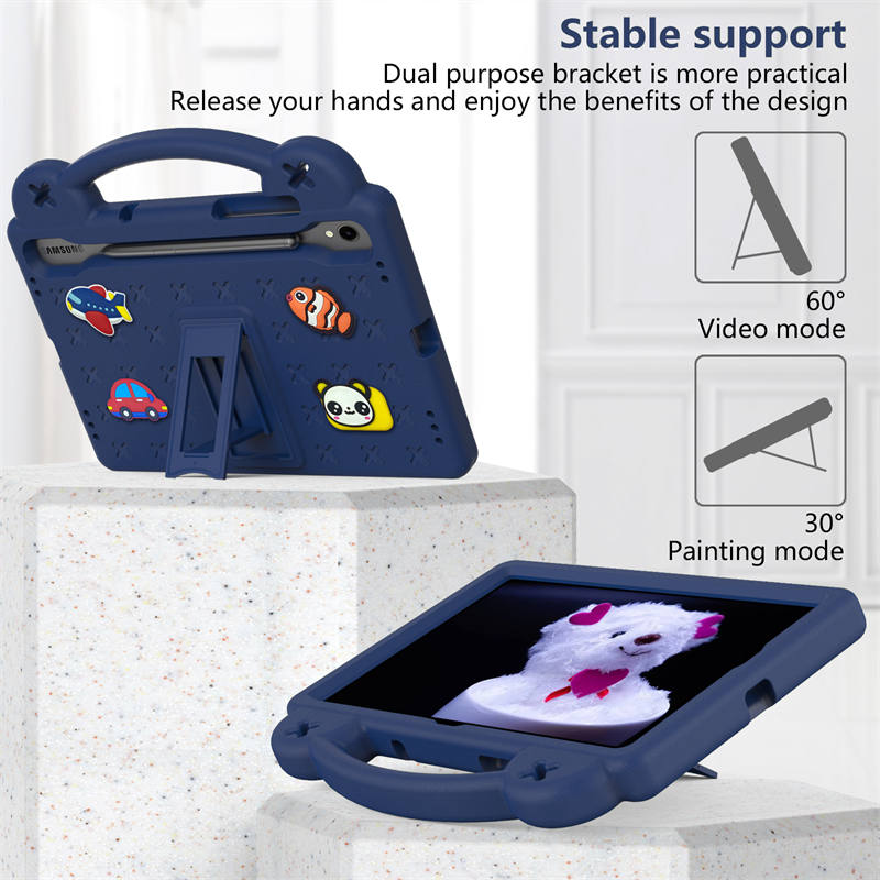 Portable Tablet Case with Handle Stand for Samsung Galaxy A9 Plus-NavyBlue