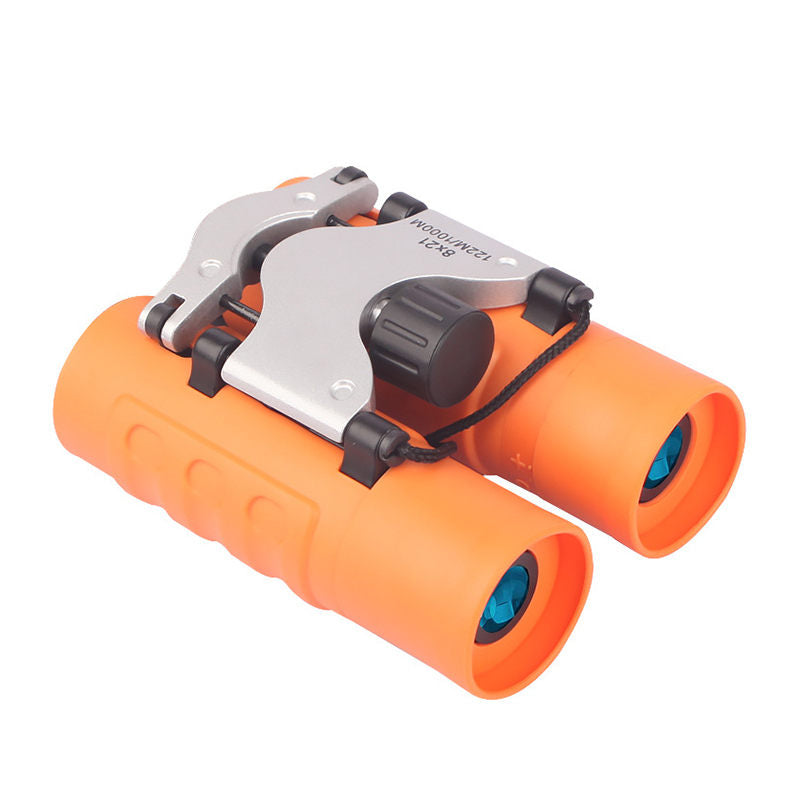 Binoculars 8x21 High Resolution Compact for 3-12 Years Kids Camping-Orange
