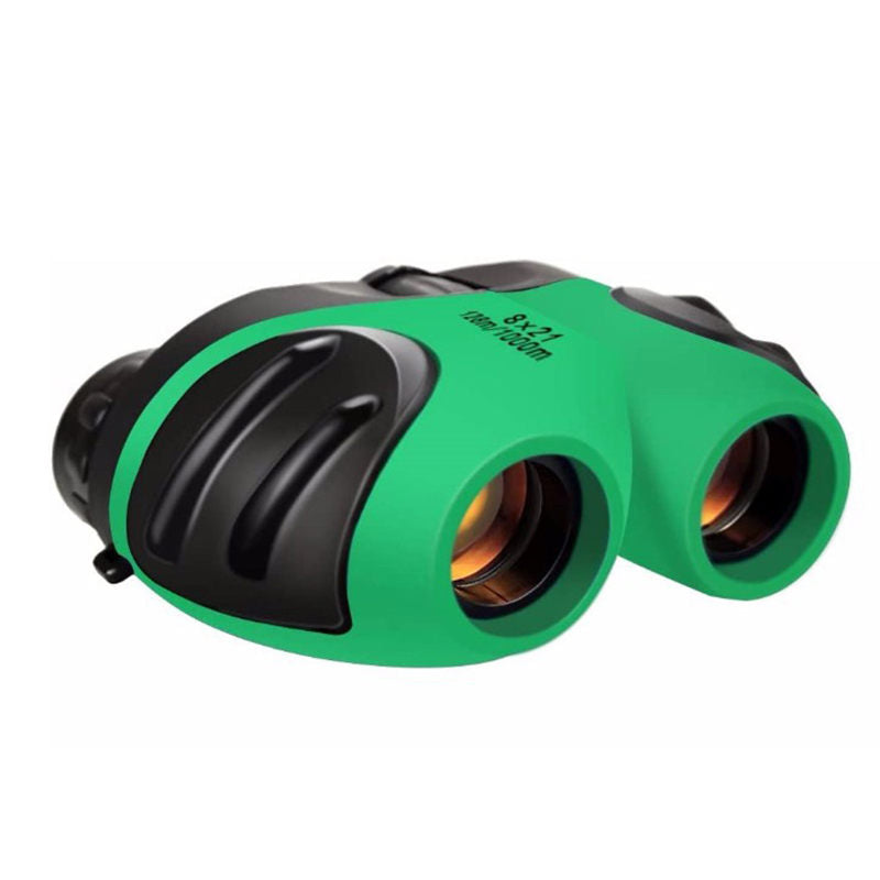 Kids Binoculars 8x21 Compact Waterproof for Age 3-12 Explore Nature-Green