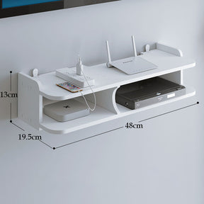 Wall Storage Shelf 2 Tiers for Set-Top Box WiFi Router Punching-Free-A