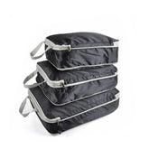 3 Set Compression Packing Cubes Travel Expandable Packing Organizers-Black