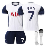 SON #7 Tottenham Hotspur F.C Home Soccer Jersey Kit Football T-shirt Set for Adult Kids