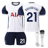 KULUSEVSKI #21 Tottenham Hotspur F.C Home Soccer Jersey Kit Football T-shirt Set for Adult Kids