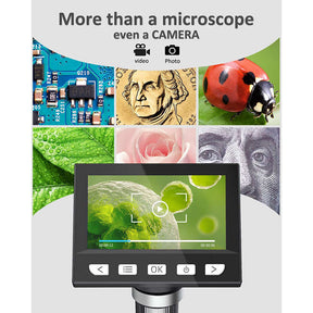 4.3 Coin Microscope 1000X 1080P with 8 Adjustable LEDs Compatible with MacOS Windows
