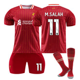 M.SALAH #11 Liverpool Club Home Jersey Soccer Jersey Kit Football T-shirt Set for Adult Kids