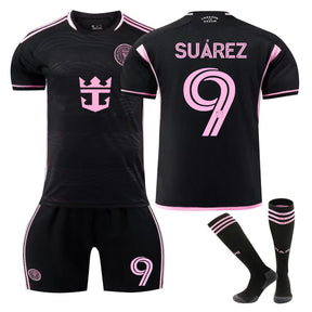 SUAREZ #9 Miami Club Away Soccer Jersey Kit Football T-shirt Set for Adult Kids